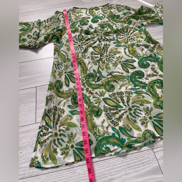 PLANET Silk Paisley Floral Tunic Top Swim Beach Cover Size 16 - Picture 11 of 13